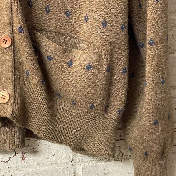 Vintage Robert Bruce Wool Blend Button Cardigan Sweater Grandpa Mr. Rogers XL - Picture 3 of 9